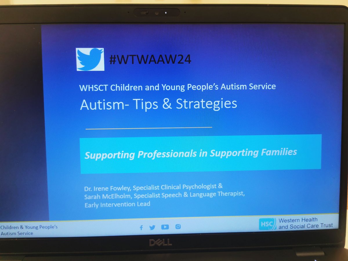 Great audience this morning @WesternHSCTrust Children and Young People's Autism Service Tips & Strategies - Supporting Professionals in Supporting Families ❤️ as part of WHSCT Calendar of events for World Autism Acceptance Week 2024 #WTWAAW24 @healthdpt @FowleyIrene @magzf37