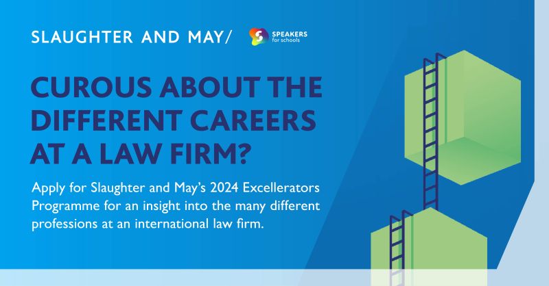 Know any S5s who are interested to find out more about a career in Law? The @slaughterandmay Excellerators Programme are now accepting applications until 15th April. Find out more here: speakersforschools.org/results/?opp=8…