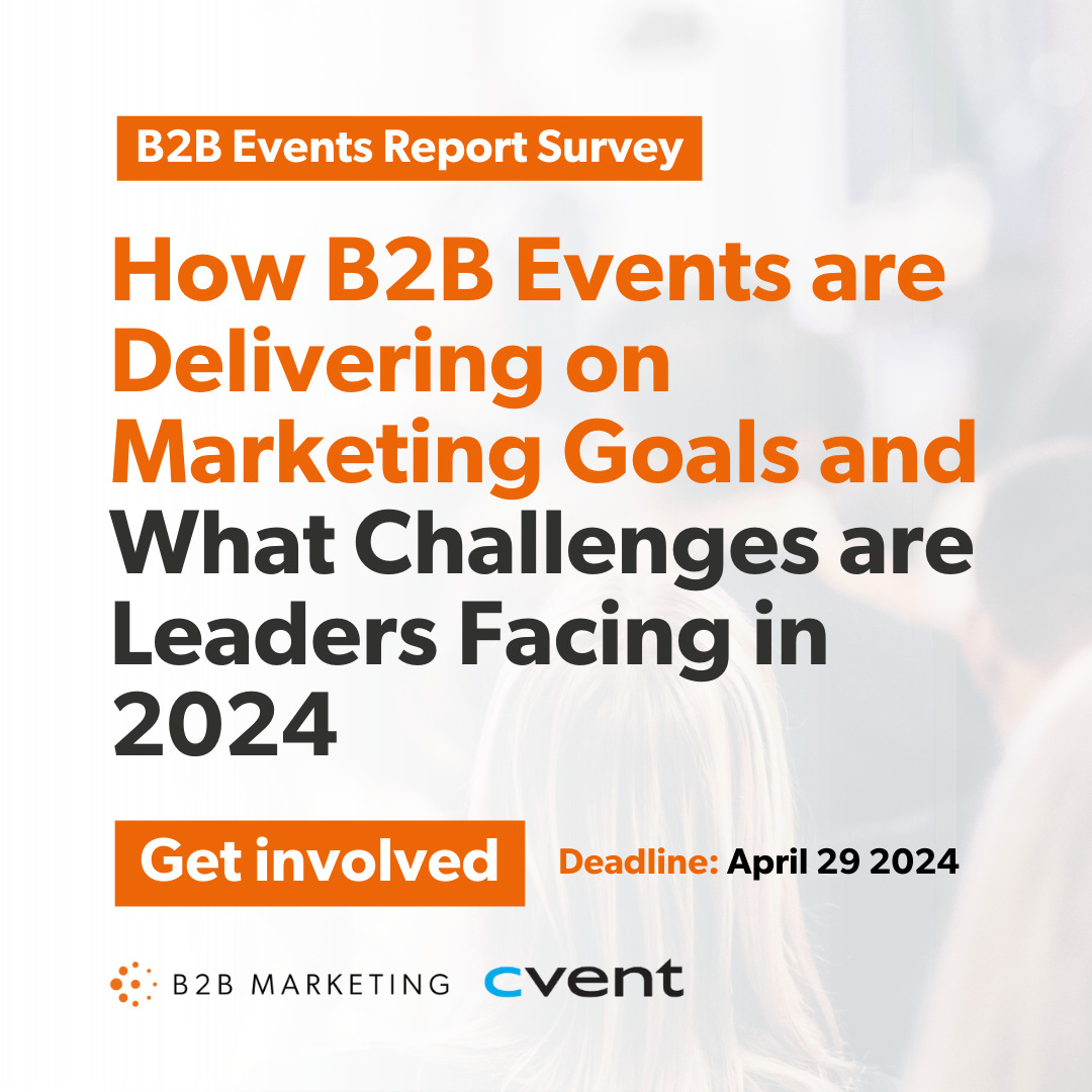 Participate in our latest upcoming report survey in partnership with @cvent, focusing on the critical role of #events in #B2Bmarketing. 🚀 In return, you'll gain early access to the report as well as key insights from your peers. Participate here: okt.to/3HZBR9