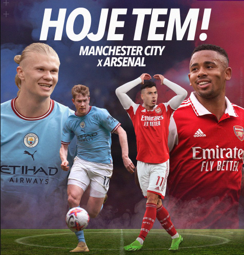 Netshoes's tweet photo. DOMINGOU COM JOGÃO DE BOLA!
É #MACxARS na #PremierLeague 🔥
Líder contra terceiro colocado, com apenas um ponto de diferença (e com o Liverpool já em campo para bagunçar o topo da tabela):
É @ManCity vs. @Arsenal.
É #Citzens vs. #Gooners!
Quem vence essa peleja? https://t.co/1JJf9T6Stn