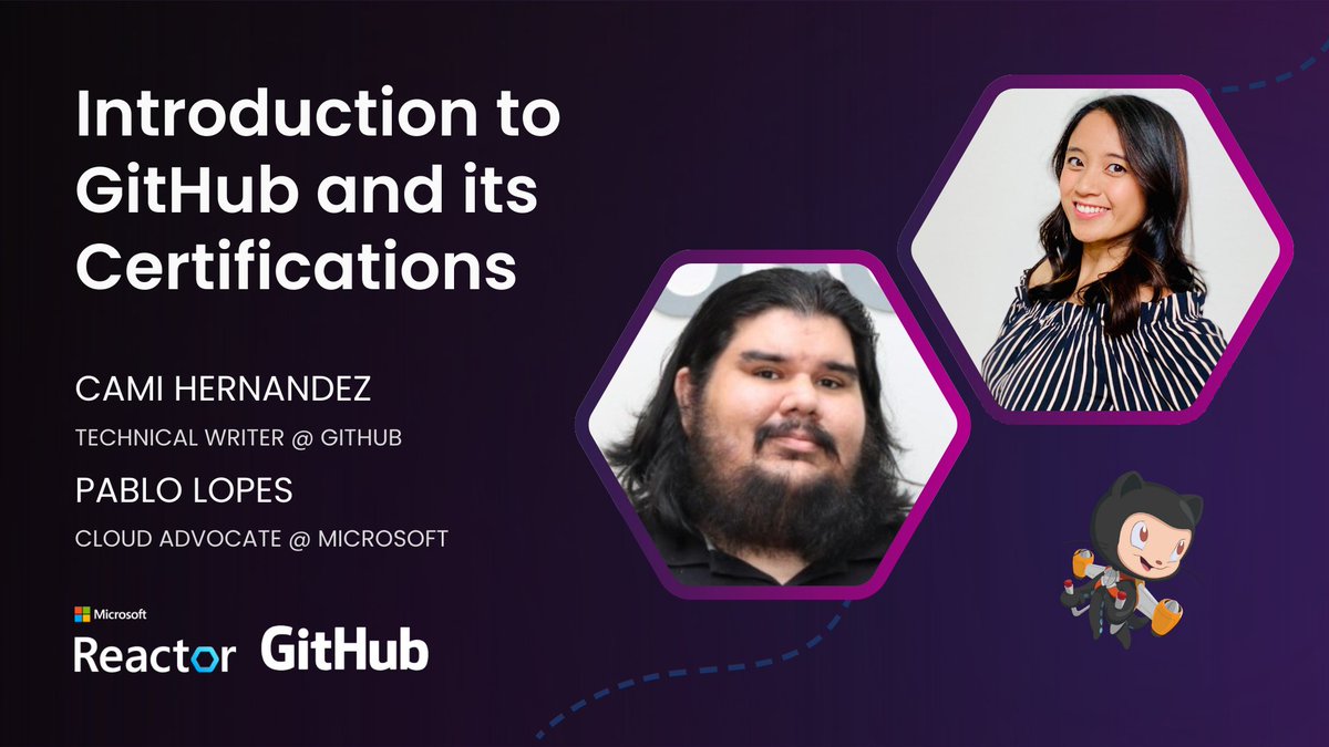 cynthiazanoni's tweet image. #GitHubFoundations starts tomorrow! It's time to advance in your tech career and get ready for your first @github certification! 🚀✨
In our first session, we will review a few key concepts about GitHub and understand the certification portfolio.
Join us: aka.ms/GitHubFoundati…