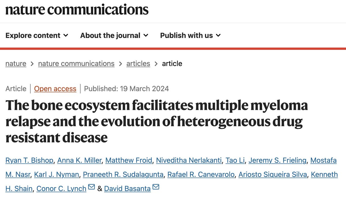 Delighted to share our myeloma model w/David Basanta & @annakmil showing how the bone ecosystem serves as a 'port in a storm' of applied therapy and drives heterogeneous resistant disease evolution @MoffittNews @mathonco @NCIPhySci @CancerandBone 👉rdcu.be/dBKhb