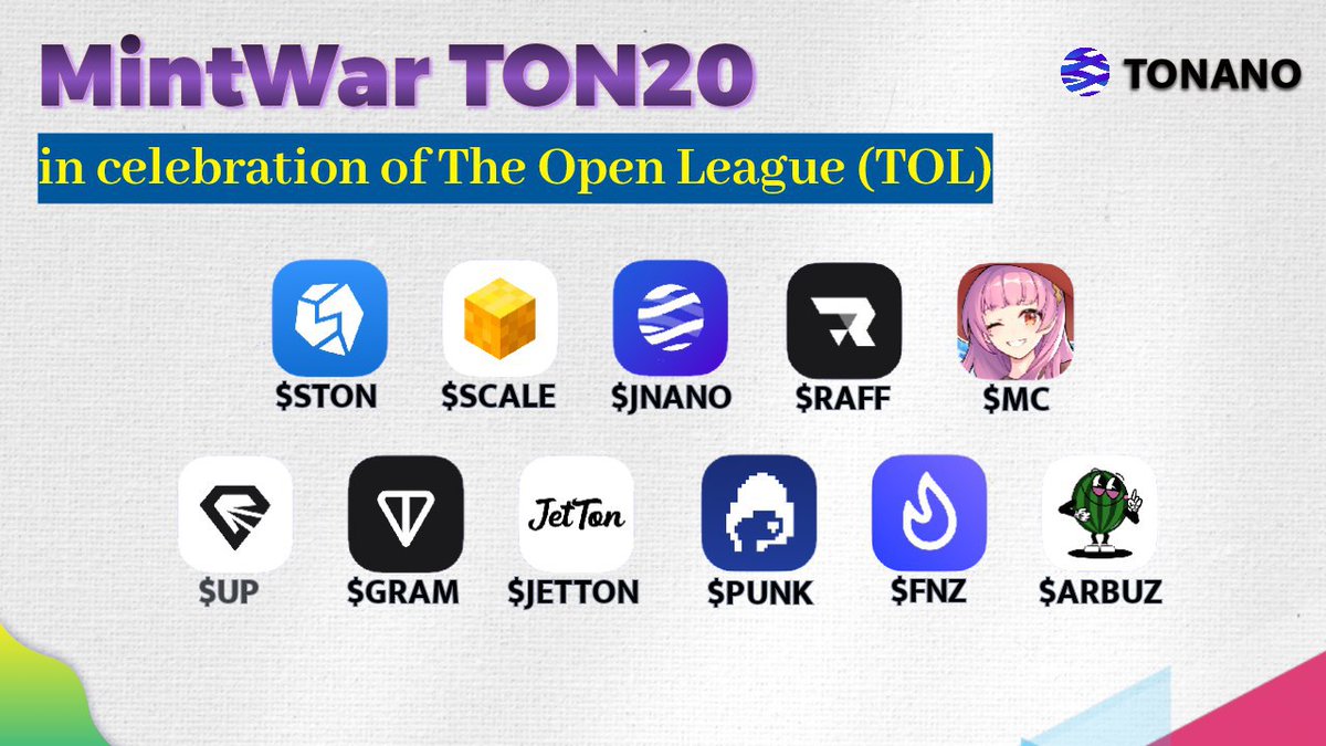 Ton_scription's tweet photo. #mintWar Classic - #TON20 (free mint, fair launch) 🥷
In celebration of successful launch of #OpenLeague program and historical peak of $ton price, we are launching #mintWar Classic on #TON20 (traditional inscription minting). Up to $20k reward will be provided by Tonano team. 🎁
#TON20 inscription tick $TOL has been deployed on
https://t.co/2SFwF84hzW 👈
✅All minters, feel free to click the link and start the minting now (only gas fee to network, no other charges)
✅The first $10k reward will be airdropped to all minters who are successful in minting $TOL. The amount of reward will be based on amount of $TOL held in the individual wallet over total amount. For example if minters hold 1 out of 100 total supply, they will get 1% e.g $100 out of $10k reward pool.
✅If the total minter number exceed 20k, additional $5k reward will be loaded in the pool. Reward would increase to $15k in total.
✅If the total minter number exceed 25k, another $5k will top up so in total, $20k reward will be available
✅The reward is blue chip token with high liquidity @ton_blockchain
✅Competition starts from now till minting completion
✅ $TOL is in celebration of #OpenLeague. Marketplace will open for it to trade after minting completion
✅Again, no pre-mint, no team reserve, no minting fee (except for fee to @ton_blockchain. Fair launch and fair competition.
It is another way to appreciate the early minter of $nano and other $ton20 inscription and also to celebrate the great event - #OpenLeague initiated by @ton_blockchain in March. This is the last week to go. 🥳
$nano/ton20 minters, pls get your minting machine ready. Let’s roll now 🚀