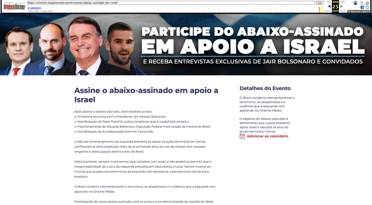 Some recent domains administered via Parscale / Nucleus accounts indicating the company has done work for websites related to a Jair Bolsonaro-led protest and event: dia25euvou[.]com[.]br euapoioisrael[.]com[.]br