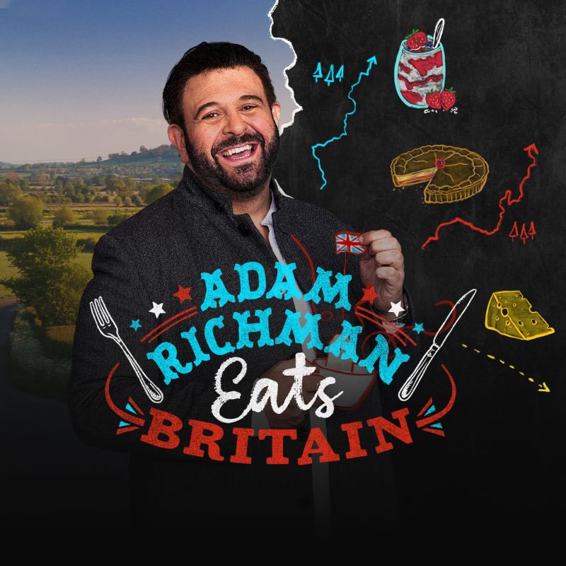 #AdamRichmanEatsBritain is back on @FoodNetwork_UK tonight at 9pm.  Super-foodie Adam visits places that share their name with a much-loved dish or iconic ingredient - from Sandwich to Scone, Cheddar to Bakewell!
Thanks to our partners in this new co-financed commission