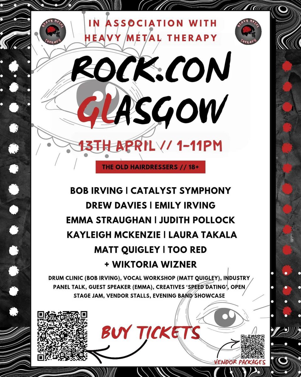 On top of us having a presence at Glasgows Rock Con event, we’ve welcomed the organiser Katie into the HMT ranks in Scotland 🖤🤘🖤 Tickets available via the QR code! #rock #festival #metal #mentalhealth