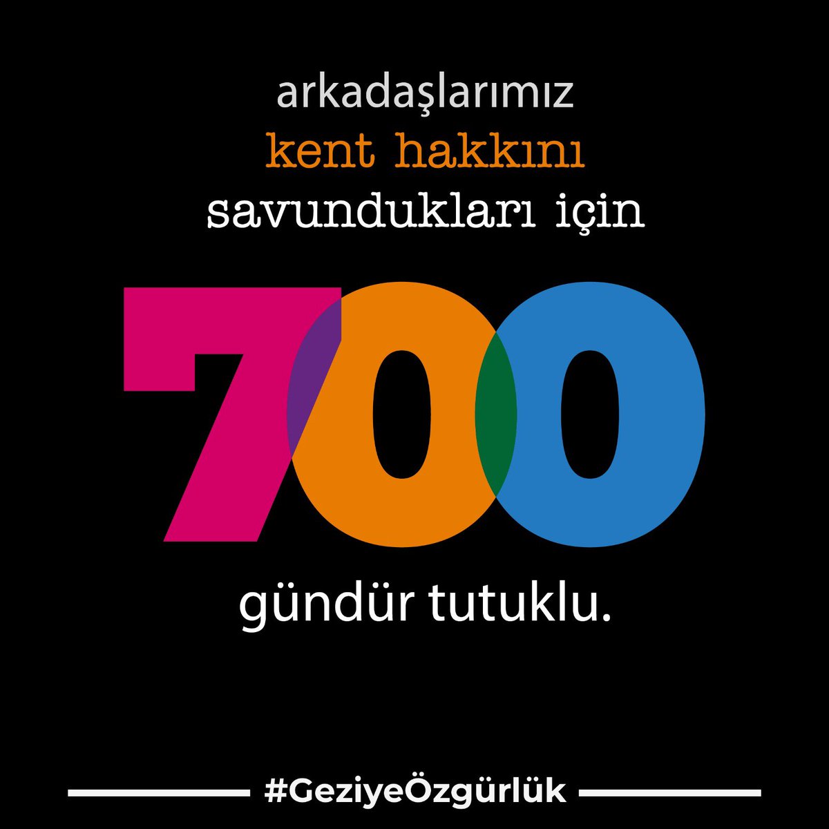 Arkadaşlarımız, kent hakkını savundukları için 700 gündür tutuklu! #GeziyeÖzgürlük