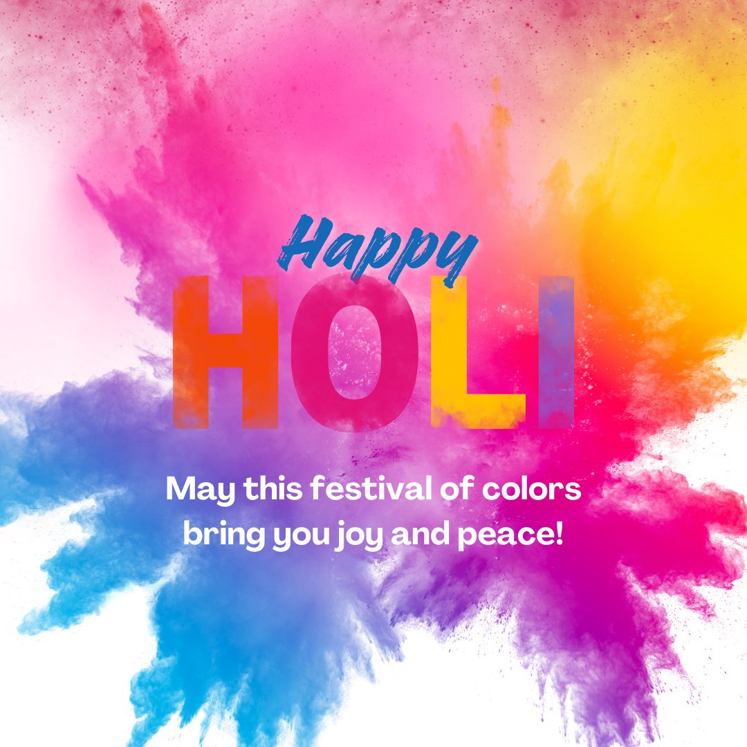 Happy #Holi to everyone celebrating this vibrant and joyful festival of colors! Here's to a Holi filled with lots of laughter, delicious sweets, and wonderful memories! ❤️💙🧡💚💛