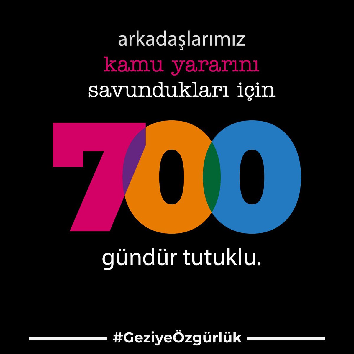 Arkadaşlarımız kamu yararını savundukları için 700 gündür tutuklu! #GeziyeÖzgürlük