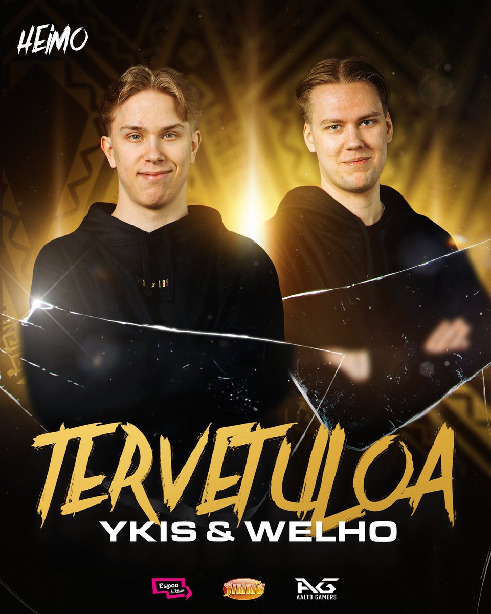 Kaksi osujaa sisään ja Heimon kokoonpano on valmis.

Tervetuloa osaksi Heimoa, Elmeri <a href="/ykiscsgo/">ykis:D</a> Lind ja Miika <a href="/welhocs/">Miika Mäki-Hoimela</a> Mäki-Hoimela! 💛🖤

#HEIMO #esportsfi