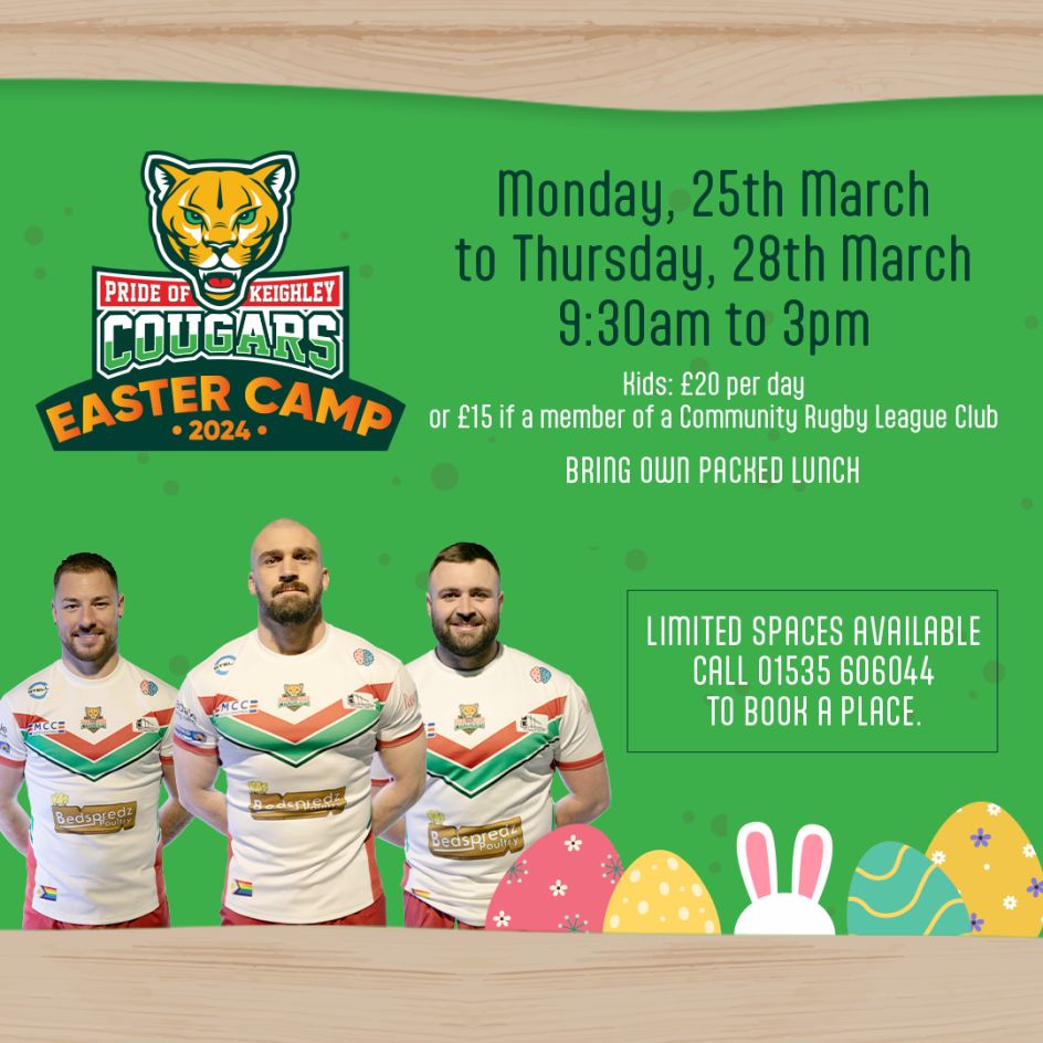 We have EXTREMELY limited space available for our Easter camps this week. 

To book on, call 01535 606044