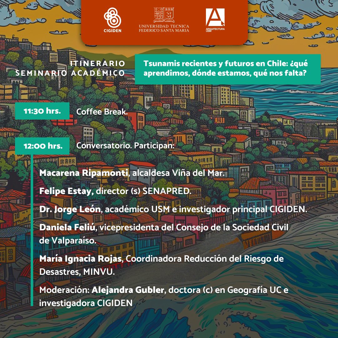 Esta iniciativa está liderada por nuestro investigador principal y académico @arqUSM, Jorge León y se realizará este martes 26 de marzo en el Auditorio T, de la Universidad Técnica Federico Santa María en Valparaíso, a partir de las 9:30 horas. Conoce el programa 👇🏽