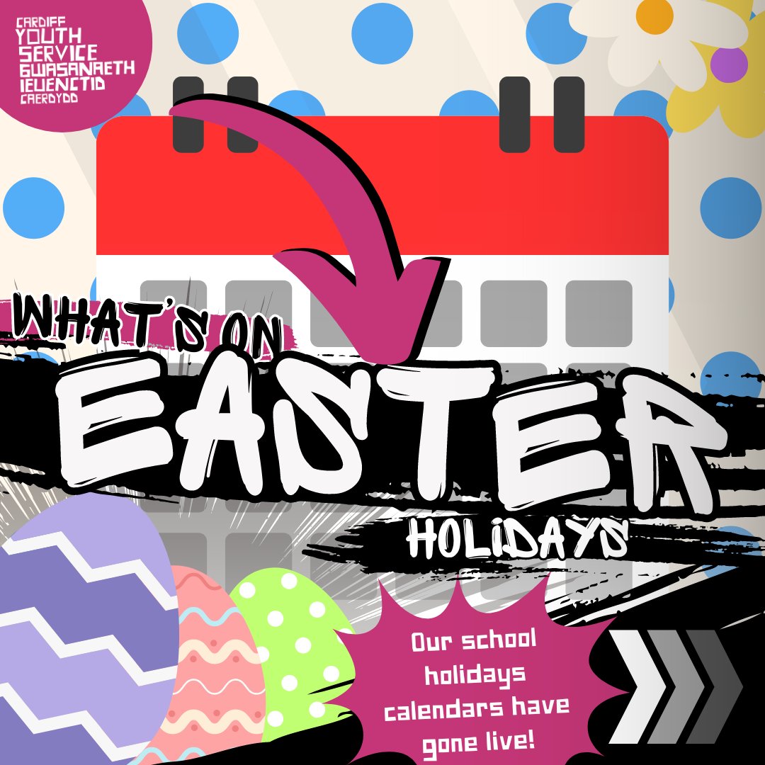 ITS LIVE! CHECK OUT WHATS GOING ON OVER EASTER HOLIDAYS 🐰 NI'N FYW! GWIRIWCH BETH SY'N MYND YMLAEN DROS WYLIAU'R PASG🐰 cardiffyouthservices.wales/index.php/en/e…