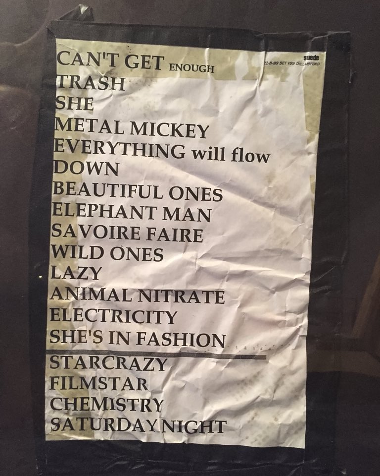 You can only pick one... V99 setlist photo by @BritsPieces - SuedeHQ
