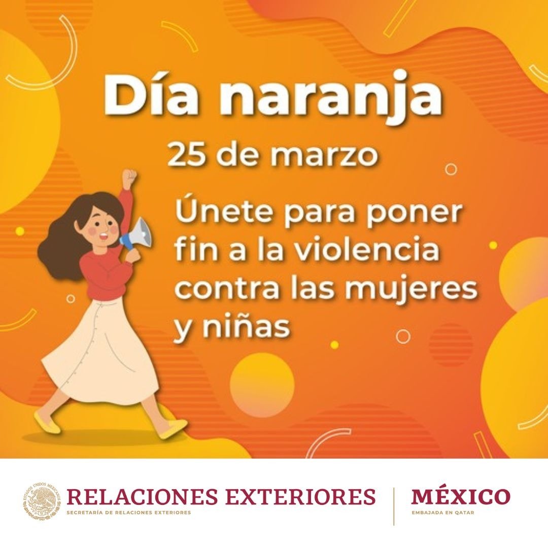 Hoy, en el #DíaNaranja 🟠, nos unimos para decir NO a la violencia contra mujeres y niñas. 🚫

Juntas y juntos podemos construir un mundo de respeto y equidad. 

Recuerda que tu Embajada 🇲🇽es #ZonaSegura🧡

#OrangeTheWorld