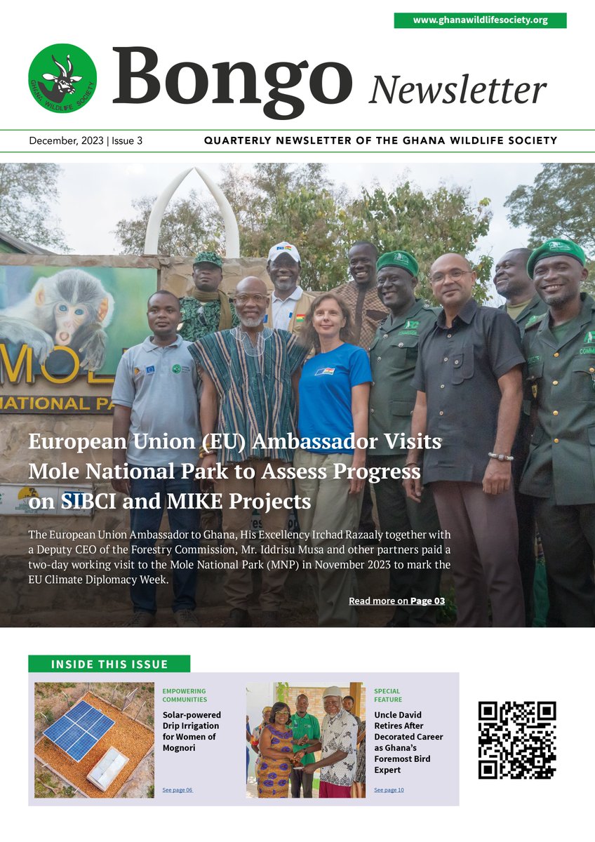 Check out our latest Bongo Newsletter, full of wildlife conservation updates from Ghana! Get the scoop on the EU Ambassador's visit to Mole National Park and more. 🔗Read the full edition here: bit.ly/BongoIssue3