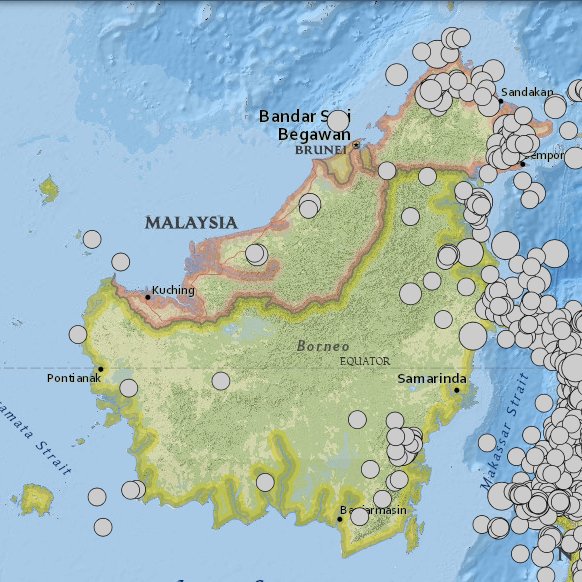 Gempa Kalimantan sejak tahun 1907