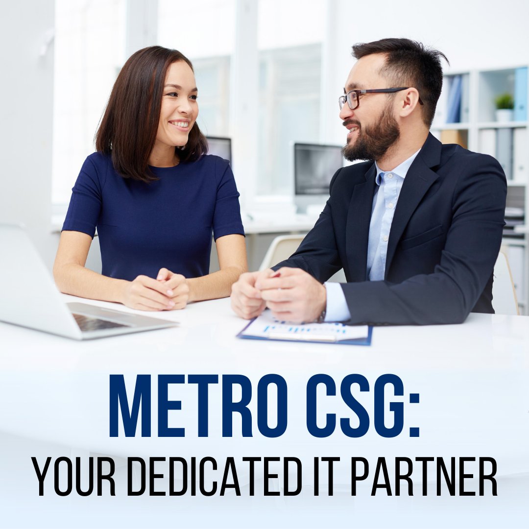 Our dedicated IT experts work closely with you to understand your unique needs and deliver tailored solutions. Trust Metro CSG to be your reliable IT partner, driving your business's success. bit.ly/3SrZISK
#MetroCSG #ITPartner #CustomSolutions #ReliableSupport