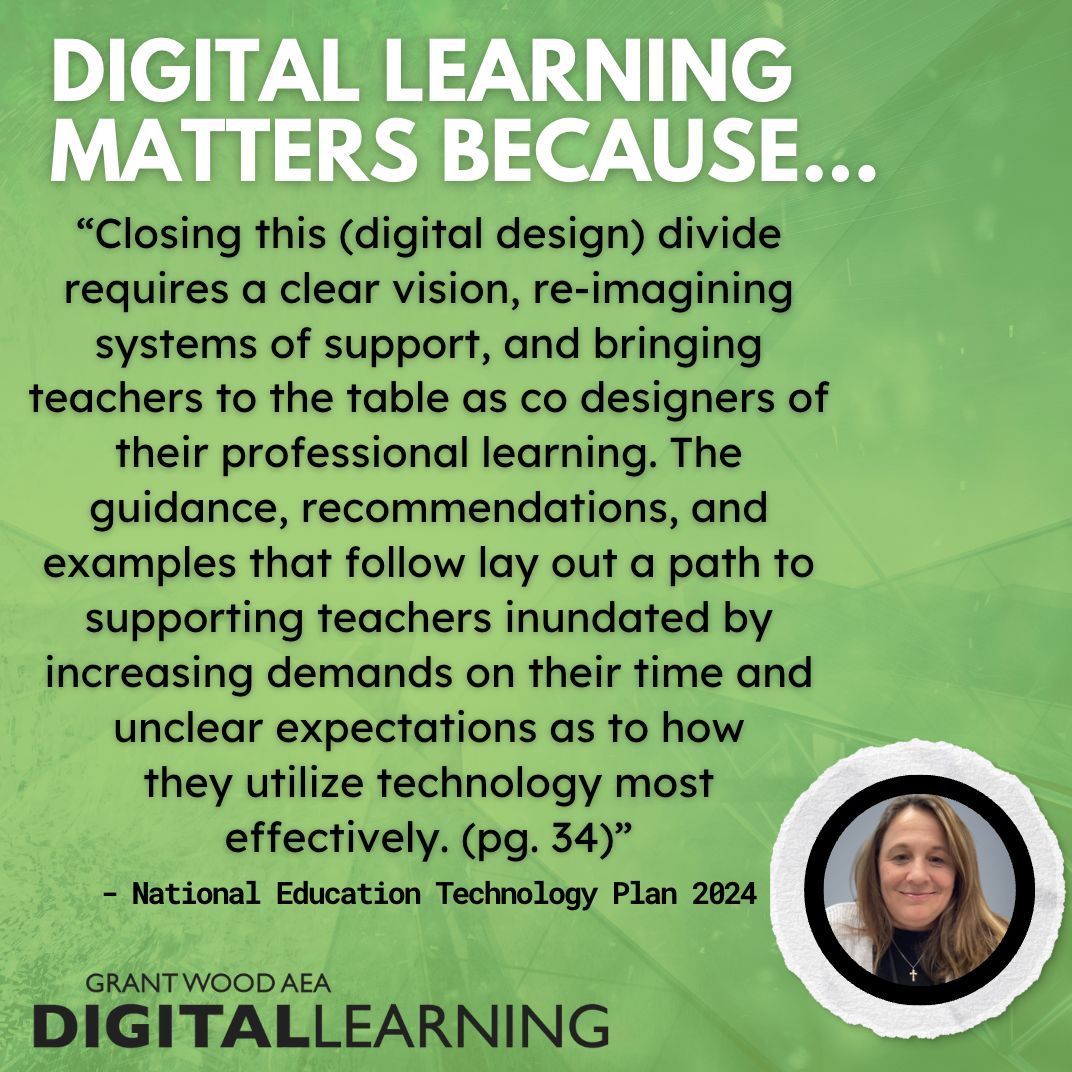 The GWAEA Digital Learning Team supports districts in this process by researching, curating, and training teachers to use the most highly effective tools in their classroom to support and engage students in the learning. To learn more about the DDD, visit buff.ly/43x9Kal