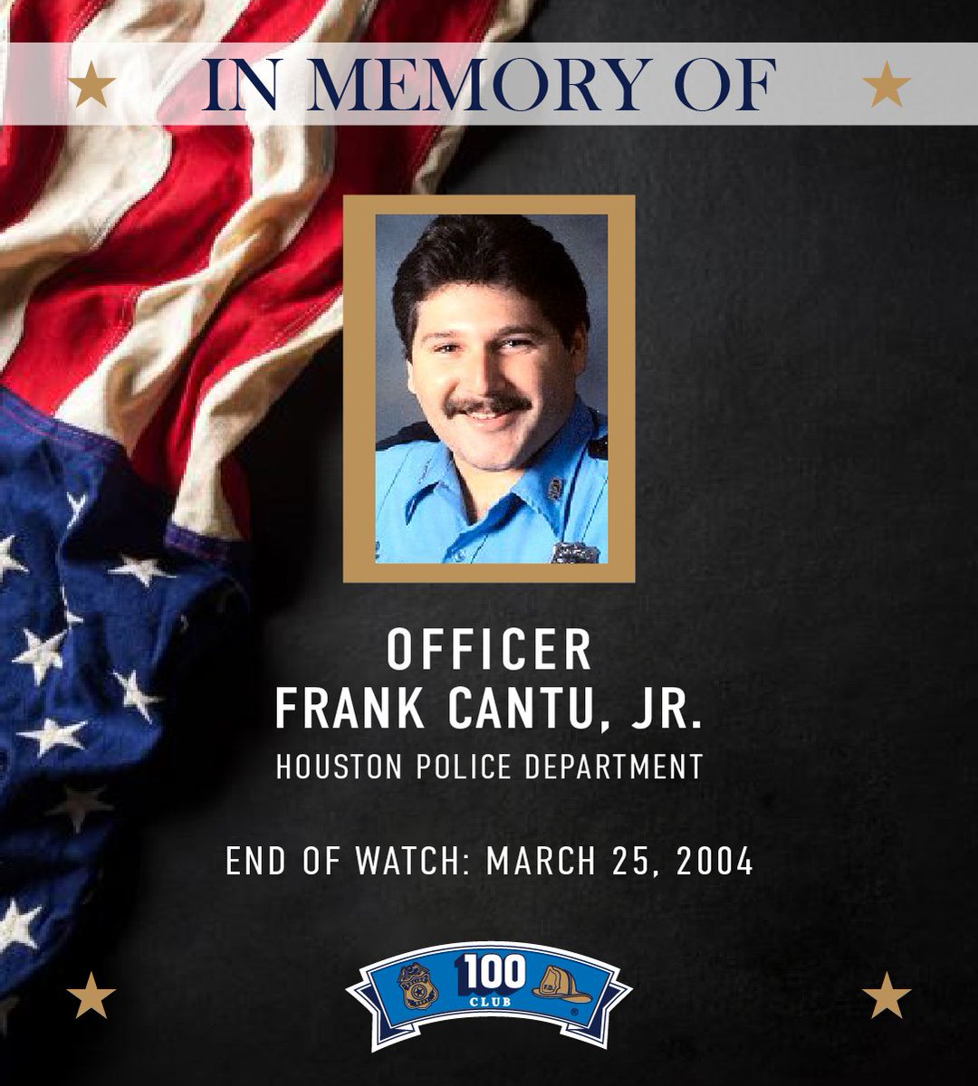 In remembrance of @houstonpolice Officer Frank Cantu Jr. who was killed in the line of duty when his patrol vehicle was struck by a drunk driver at a high rate of speed. #FortheFallen #HPD