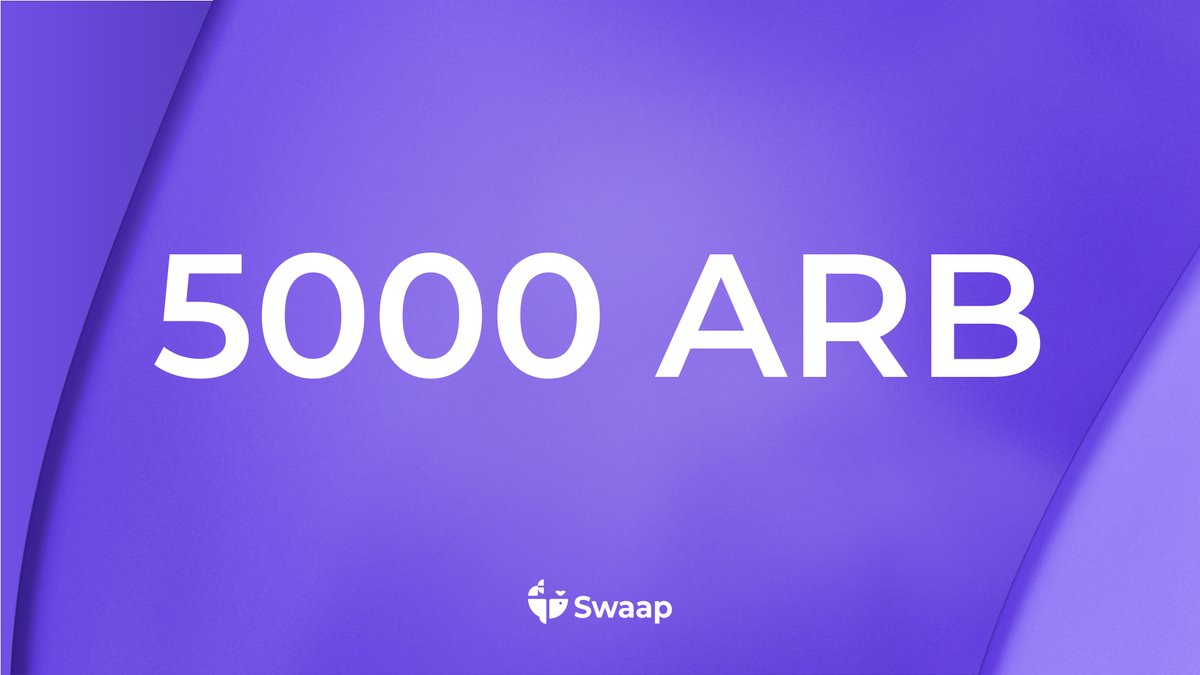 Only a few more days to claim $8000+ in ARB rewards for Swaap LPs! 💰 100 users who deposited >$100 on any Swaap Arbitrum pool will be rewarded with 50 ARB tokens ( $80+ each!)! ⏰ Complete the Arbitrum tsunami campaign quests on @Tide_web3 now 👉 tideprotocol.xyz/users/campaign…