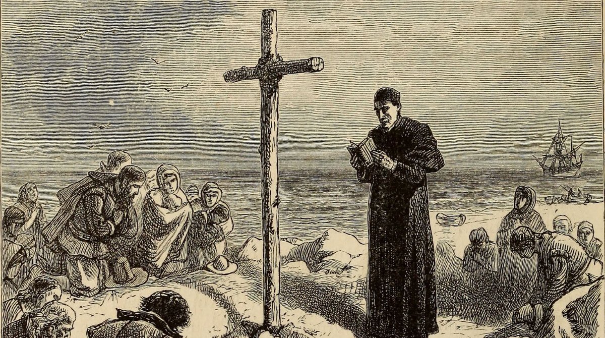 #OTD in 1634, Fr. Andrew White, SJ, and companions arrived in Maryland. Fr. White celebrated a Mass of Thanksgiving that day, the first priest to do so in the English colonies.