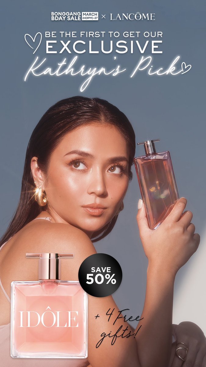 📢📢📢📢 To celebrate this announcement, be the first to shop our exclusive Kathryn’s pick! For the first time ever SAVE 50% on Idôle Eau De Parfum 25ml! 💖 📍bit.ly/KathForLancome… #KathForLancomeIdole #LancomePH @bernardokath | #KathrynBernardo 2024
