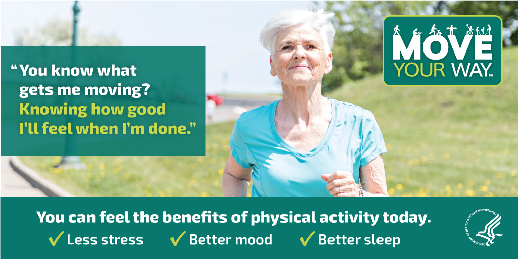 GreeneCoPH's tweet image. DYK? Physical activity can help you sleep better, focus better, &amp;amp; feel better! Learn more about the benefits with @HealthGov’s #MoveYourWay resources based on the Physical Activity Guidelines for Americans: bit.ly/2qzZlJq #PAGuidelines