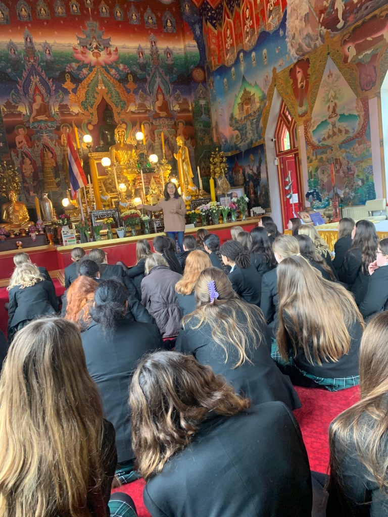 Year 8 students had an eye-opening visit to the Buddhist temple in Wimbledon today! 🙏 They were fascinated to discover the traditions of respect and gratitude, such as children bowing to their parents on Mother’s Day. #CulturalExploration #BoldandKind #GDST #SchoolTrip