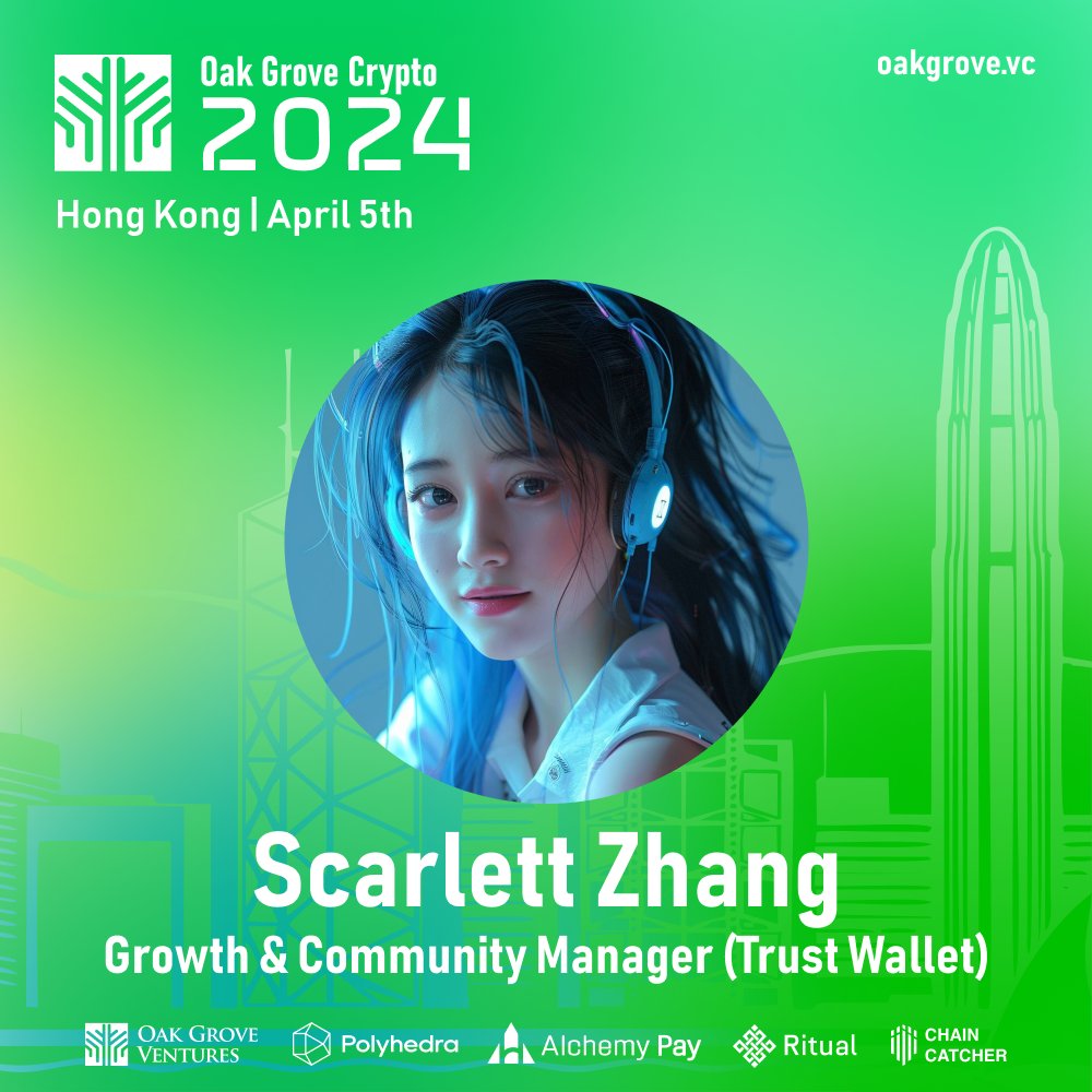 Connect with @xiaohangzhang7 this April 5th! Scarlett is the Growth &  Community Manager at @TrustWallet, the worlds most trusted & secure #crypto  wallet & #Web3 gateway, with 80 million+ users. Join leading