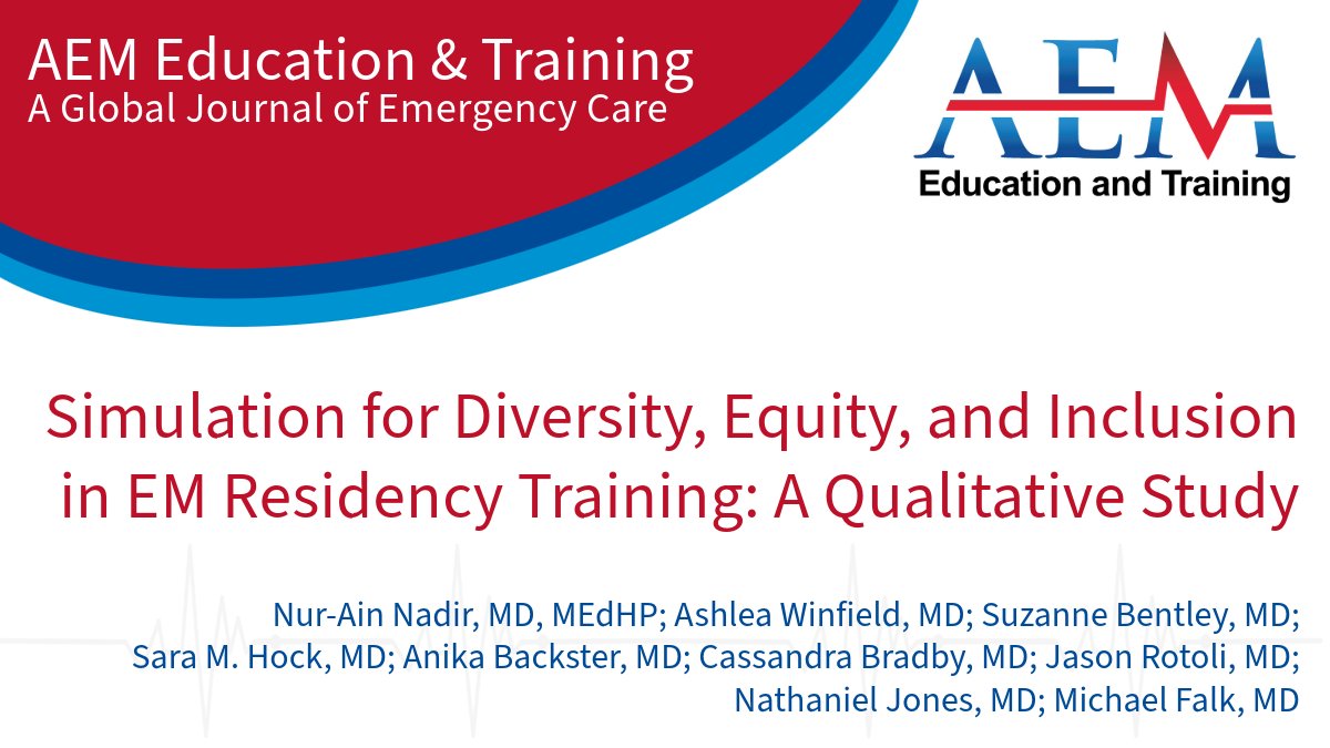 There appears to be a clear role for simulation in #DEI teachings within #EmergencyMedicine. Such curricula, however, should be undertaken with careful planning and input from appropriate and representative parties. Read now: ow.ly/SkGq50QGbyj