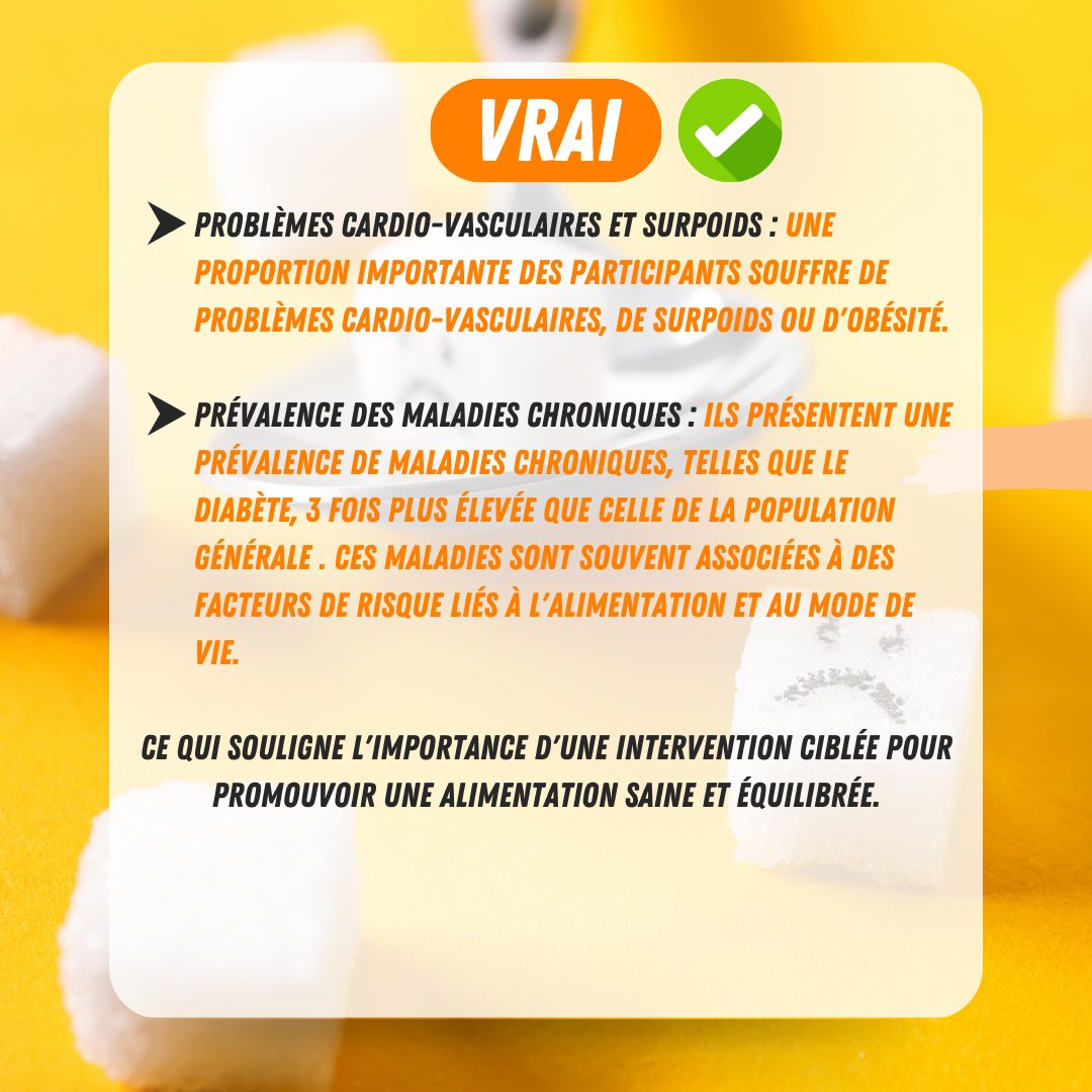 [Etude] Un tiers des participants de notre programme “Bons Gestes & bonne assiette” rencontrent 3 fois plus de problèmes de santé que la population générale. Retrouvez l'étude 👉 bit.ly/3uLeHj0