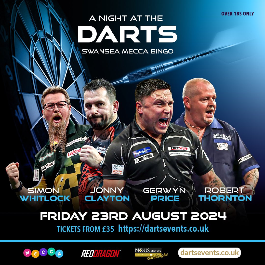 Making the trip across the Severn Bridge for A Night at the Darts - Swansea 🏴󠁧󠁢󠁷󠁬󠁳󠁿 Always a great show with with the Welsh fans, and the best in the business @ModusDarts180 👊 Head to the website on the poster to book your tickets 🎟️