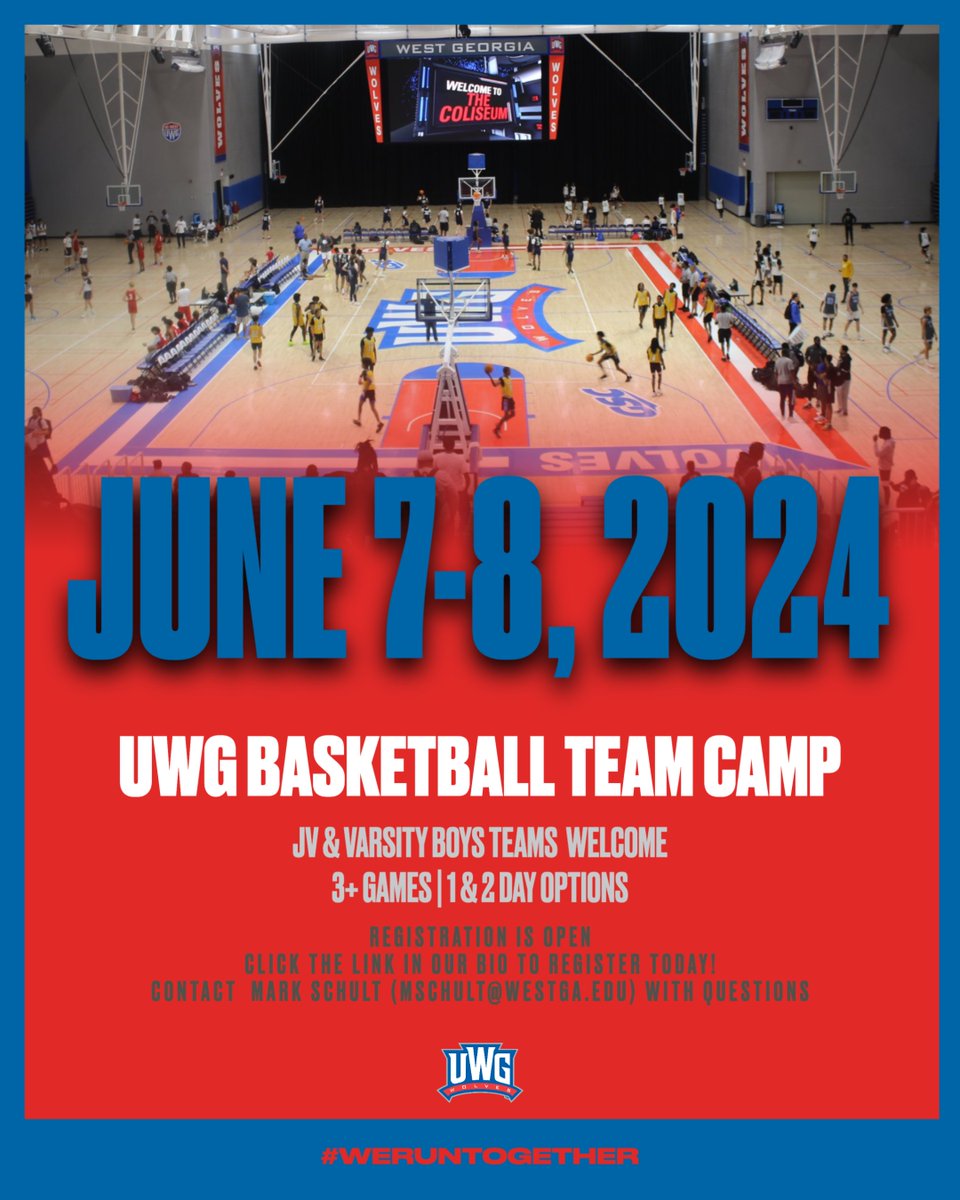 HIGH SCHOOL COACHES: Join us at the University of West Georgia for the Dave Moore Basketball School's High School Team Camp! 🐺🔥 Varsity & JV Divisions. 1 or 2 day options. Overnight stays and dining available. Use the Link in our bio for more! #WeRunTogether