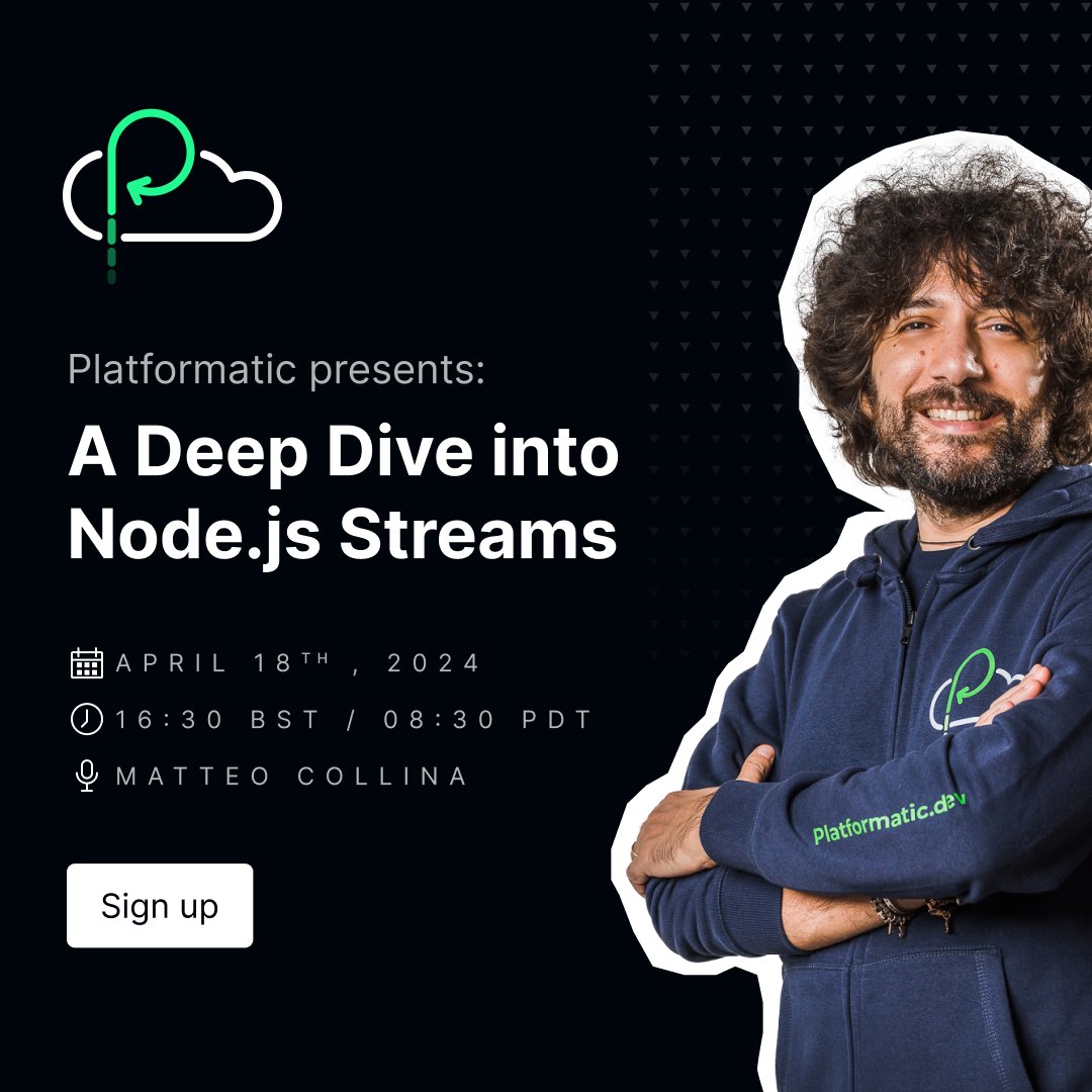 Streams are the lifeblood of many Node.js applications, enabling efficient data processing and manipulation. But their evolution has been anything but straightforward. In our next masterclass we'll be doing a deep dive into stream development. Sign up: hubs.ly/Q02qymZ30
