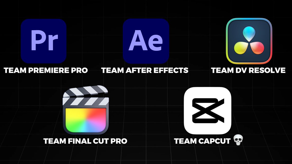 rakibulhridoy's tweet image. Which one is your most favourite? 😁
Mine is Capcut Pro 🤝
Because it has made a video editors life more easier. 🤩

#videoEditingTools
#Editing #videoeditor  #adobe #aftereffects #finalcut #capcut #davinci