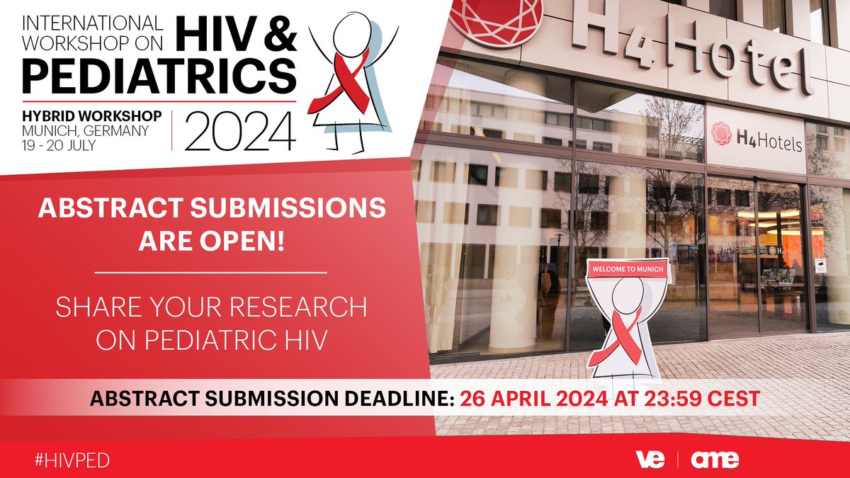 Abstract submissions for the 2024 Int'l Workshop on HIV & Pediatrics are now open. #HIVPED amededu.co/3VlZuQ4