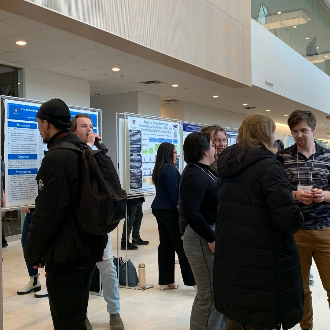 Congrats to StFX students across a variety of academic disciplines who participated in Student Research Day last week. Over 100 posters and presentations filled Mulroney Hall for this annual event, featuring a wide variety of research and discoveries!