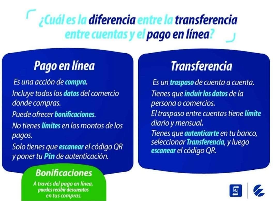 📌Conocer las diferencias entre el #PagoEnLínea y las #Transferencias le ayudará a conocer los beneficios que poseen estas operaciones 👌 y cuál utilizar en el momento preciso.