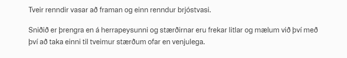 Ég er með hugmynd, hvað um að hafa stærðirnar bara venjulegar í staðinn fyrir "frekar litlar" ?
