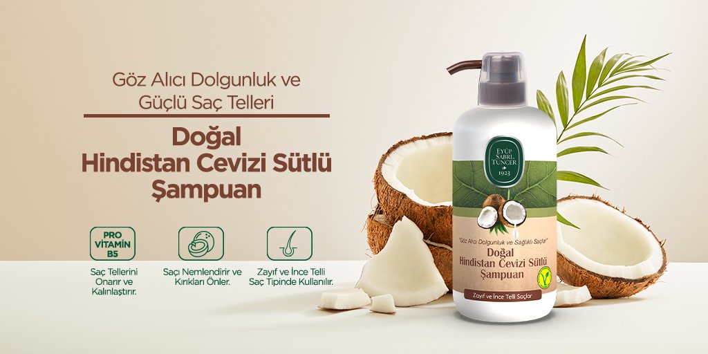 Zayıf ve ince telli saçlarda dolgunluk ve sağlıklı görünüm! 🥥 Eyüp Sabri Tuncer Doğal Hindistan Cevizi Sütlü Şampuanı saç bakım rutininize ekleyin! 💁‍♀️ #EyüpSabriTuncer #HayatıTazeler