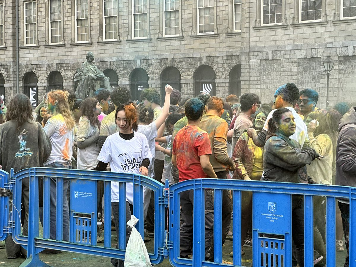 Happy Holi 2024. Joyous scenes in front square today @LindaDoyle @tcddublin