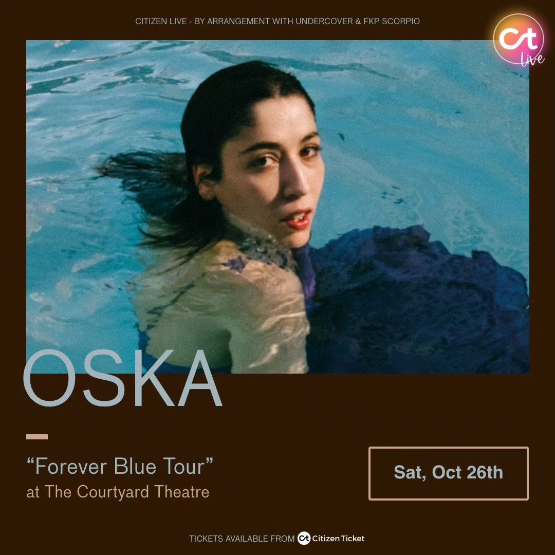 #JUSTANNOUNCED OSKA is bringing her #ForeverBlueTour to The Courtyard Theatre on Saturday, October 26th, 2024. 🎶

In August 2024, OSKA will open all 4 sold-out shows by <a href="/coldplay/">Coldplay</a> in Vienna. 

Tickets go on sale Wed, March 27th, at 9 am (UK time) via <a href="/dicefm/">DICE</a> and <a href="/citizenticket/">Citizen Ticket</a>!