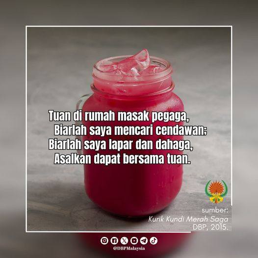 You stay and cook up the pennywort first, I’ll hunt for some mushrooms to add to the stew; I’d put with hunger, I’d put up with thirst, As long as I’m here together with you. #terjemahan #pantuninggeris dari: Tuan di rumah masak pegaga, Biarlah saya mencari cendawan...