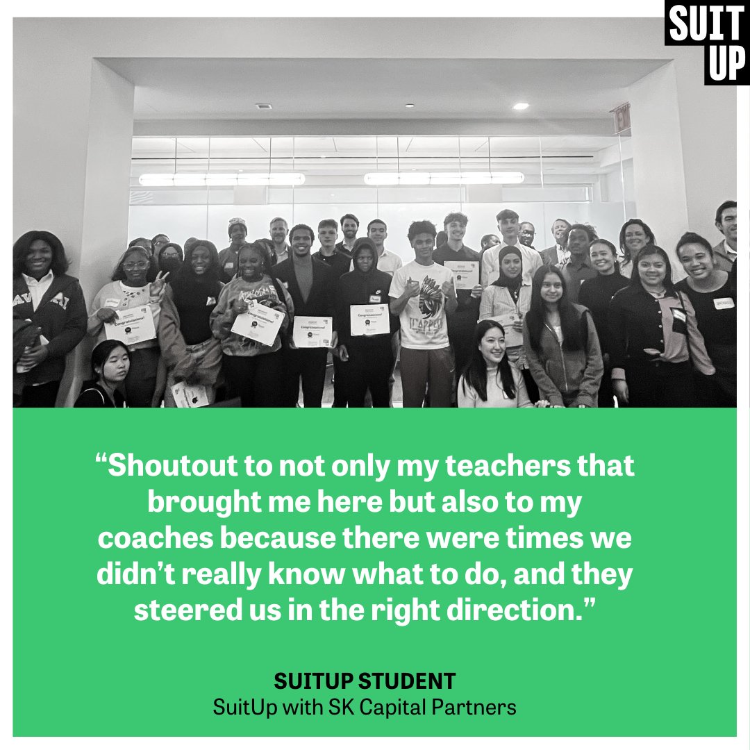 Join us in celebrating the 2nd Annual SuitUp with <a href="/SKCapital/">SK Capital Partners</a> Competition! Last week, SK Capital volunteers coached teams of students from Fort Hamilton High School through a custom business challenge, and the winning team walked away with a real cash prize. #volunteerSuitUp