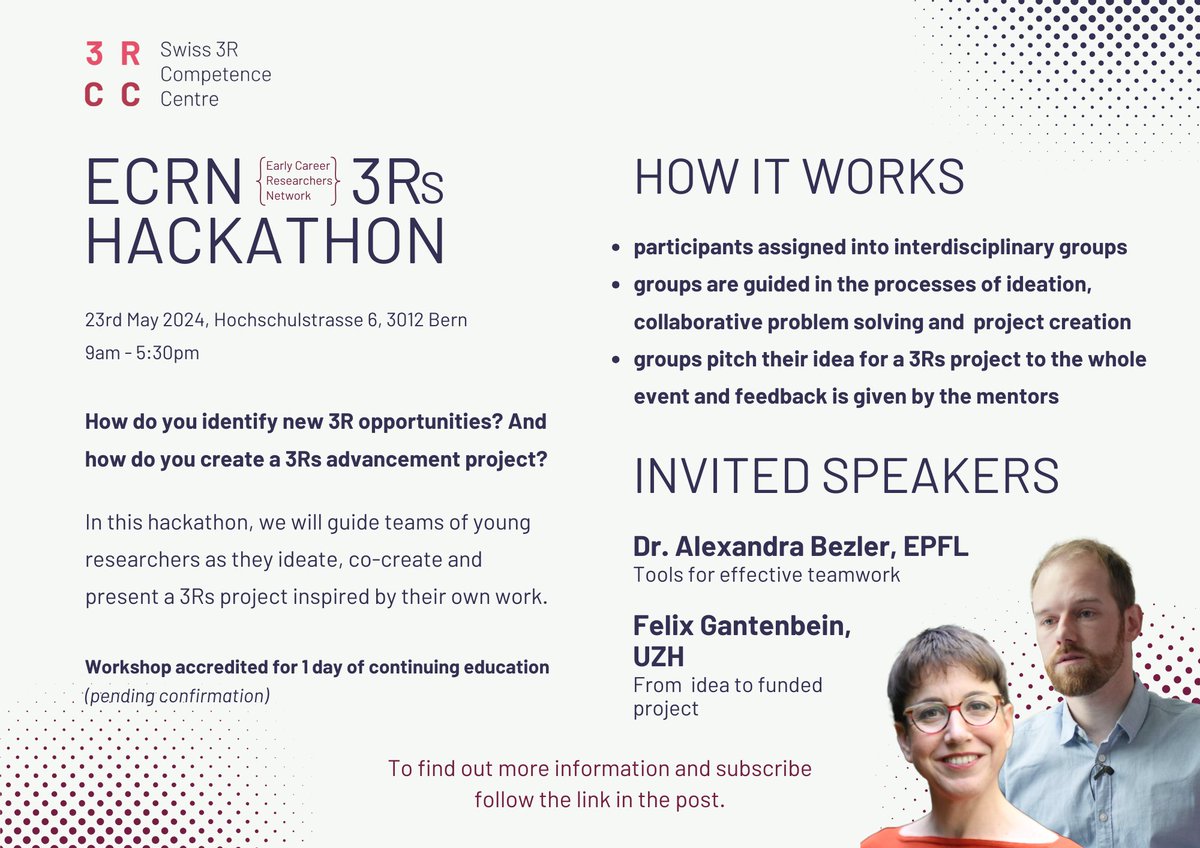 Registration for our #3Rs #hackathon opened last week! Join us as we identify new 3R opportunities and create 3Rs advancement projects. Register here: tinyurl.com/87w62d2c