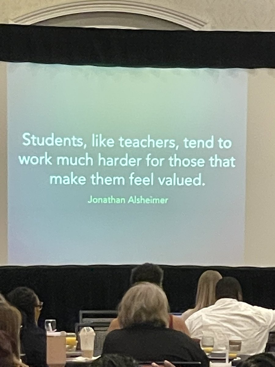 “If teaching were easy, everyone would do it.”     What kind of educator do want to be? ❤️🍎❤️ #ncmleinspire2024  “Next Level Teaching” @mr_Alsheimer #NCMLEInspire2024 #packedhouse