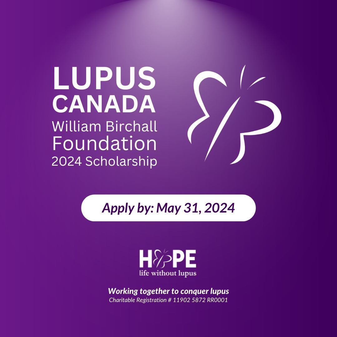 Introducing the Lupus Canada – William Birchall Foundation 2024 Scholarship Program. We're offering ten one-time scholarships of $2,500 CAD each to support individuals with lupus pursuing post-secondary education; apply by May 31, 2024. Read More: buff.ly/3TexxGy