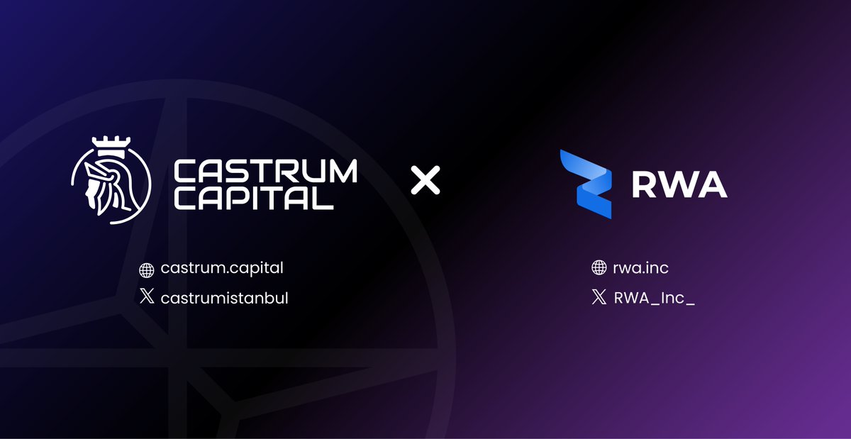 castrumistanbul's tweet image. 1/2 We are thrilled to announce our strategic partnership with @RWA_Inc_ a pioneering firm in the Real World Asset (#RWA) space. This decision reflects our confidence in RWA Inc.'s (rwa.inc) innovative approach to asset tokenization and their potential to…