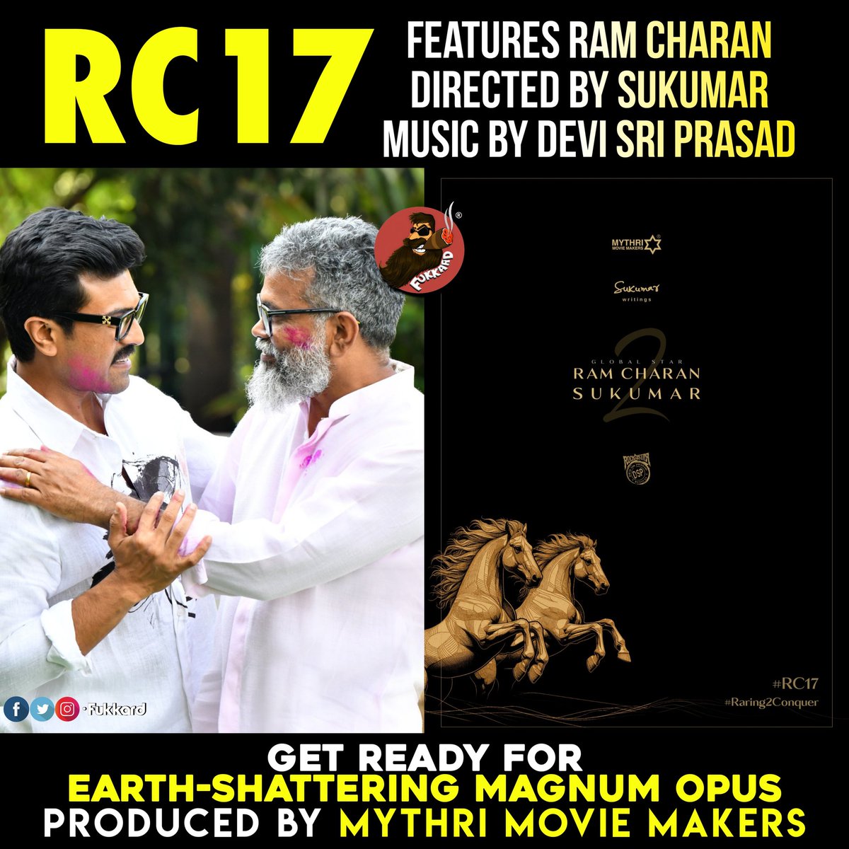 #RC17 -#RamCharan - #Sukumar - #DSP. #Raring2Conquer